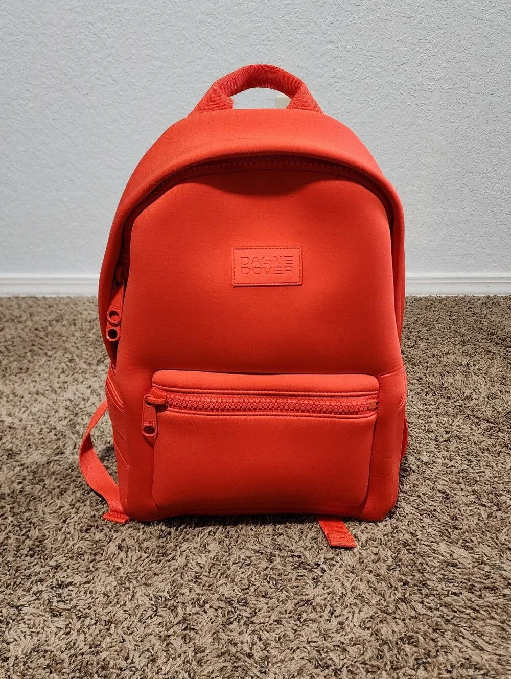 Dagne Grover Dakota Travel Laptop Backpack Bright Red Orange Color Medium - Picture 1 of 13